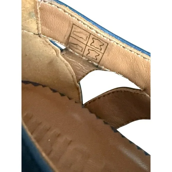 Julia Bo Cut Out‎ Oxfords NASSAU 9 (10) 40 Navy Blue Leather Handcrafted $185 - Picture 7 of 9